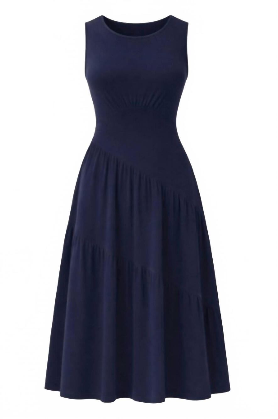 NEW DEAR JOHN DENIM women's asymmetric hem sleeveless dress in blue